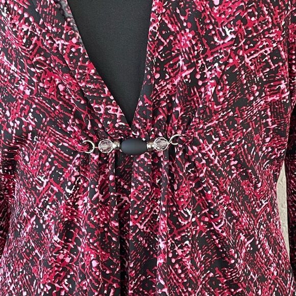 EUC Notations Womens Pink and Black Blouse Top Size M - Picture 3 of 6
